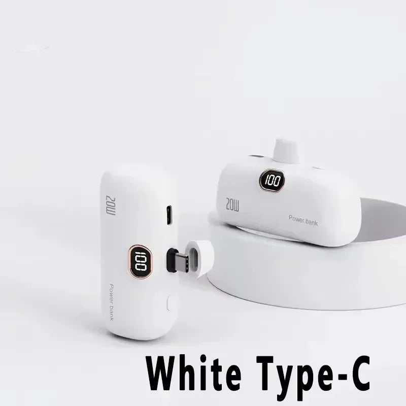Mini Portable Power Bank 30000mah Capsule Mobile Power Supply Emergency External Battery Fast Charger For Type-c Iphone 2025