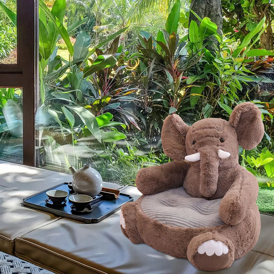 Children Sofa Seat Cartoon Lazy Sofa Decoration Animal Shaped Seat Cushion Plush Support Seat for Play Room Bedroom Living Room