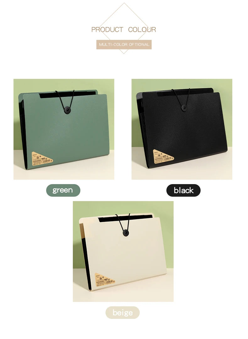 Three Colors Horizontal A4 Folder Students Office Business Trip Multi-layer Large Capacity 5/8/13 Layers Storage Organ Bag