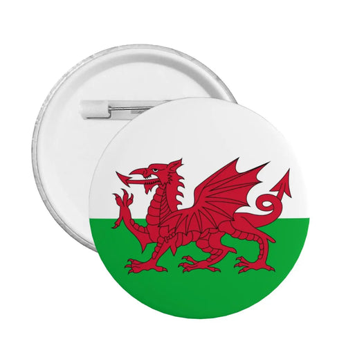 Flag Of Wales Pin Back Buttons for Bags Customizable Welsh Dragon Badges Brooches Pinback