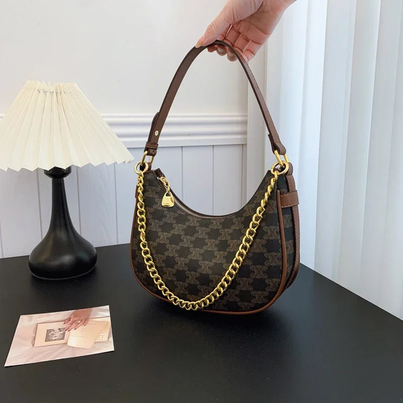 Classic Elegant Handbags For Ladies, Leather Tote Bag By Famous Designer, Women's Shoulder Bag Luxury Brand