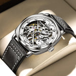 OLEVS 6651 Top Brand Men Watches Fashion Dress Automatic Mechanical Wristwatch Wateproof Luminous Hollow Flywheel Watch for man