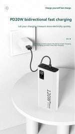 80000mAh Power Bank 120W Super Fast Charging 100% Sufficient Capacity Portable Battery Charger Digital Display For iPhone Xiaomi