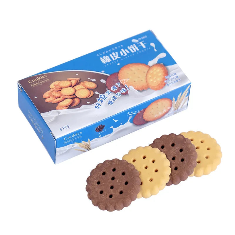 Cute Kawaii Creative Biscuit Eraser Cookie Rubber School Supplies Stationery Novelty Lovely Cake Eraser