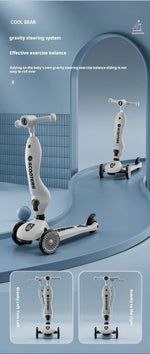 Scooter Voor Kinderen Vouwen 3 Wiel Skateboard Driewieler Baby Draagbare Kinderwagen Hoverboard Speelt Muziek Balans Multimodaal