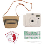 Portable Instant Camera Striped Woven Bag And Photo Paper Set With Five Shooting Modes Suitable for Beginners When Taking Photos