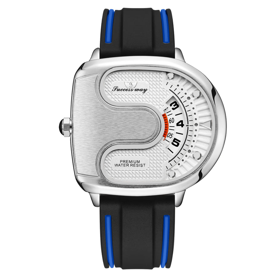 Trend Personality Novel U-Shaped Design Men Watch Creative Dial Rotating Pointer Fashion Watch Waterproof