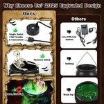 Halloween WitchCauldron with LED Light & Fog Mist Maker  Skeleton Decor for Spooky Hocus Pocus Party, Home, Halloween Party