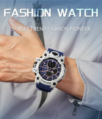 SANDA New 6198 Electronic Watch Fashion Trend Dual Screen Multi functional Outdoor Sports Waterproof Men's Watch