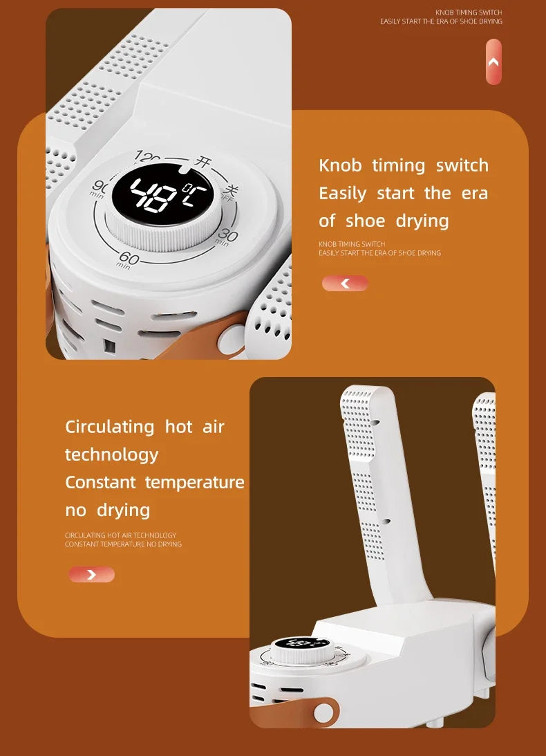 Intelligent Timer Shoe Dryer  Adjustable Dryer Quick Drying Deodorizing Sterilizing Shoe Dryer Household Shoe Warmer Heater