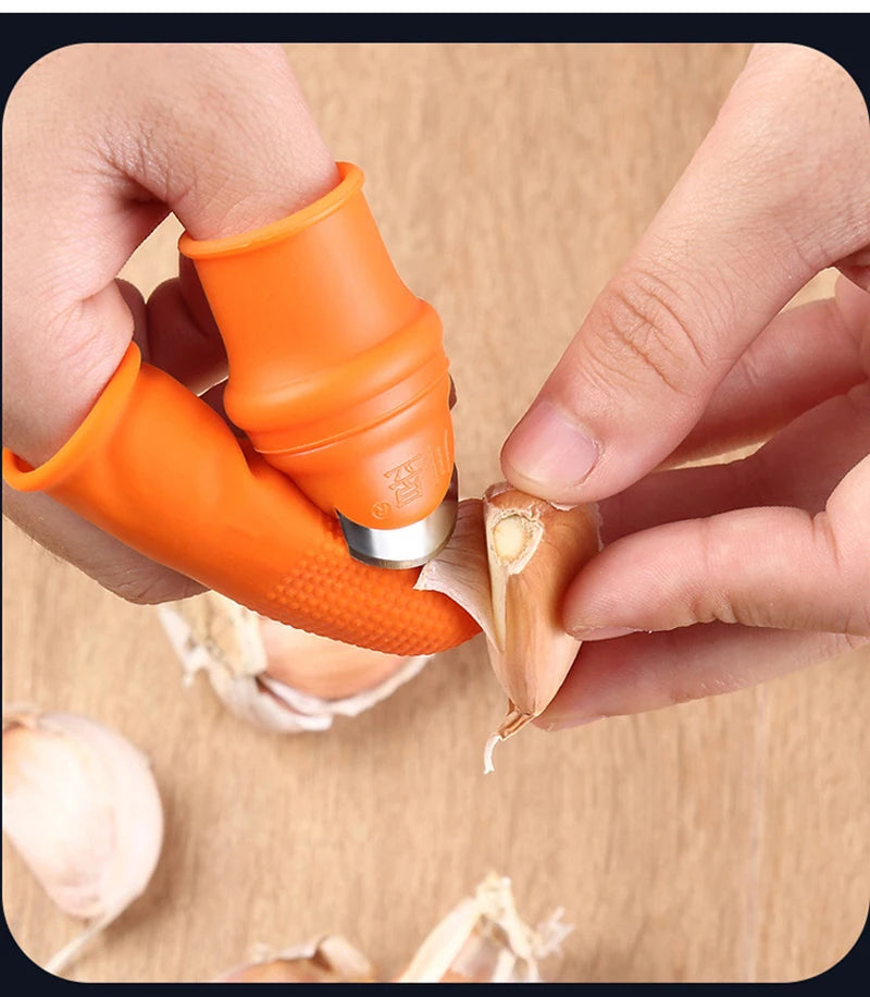Finger Protector Silicone Thumb Knife Protector Gears Cutting Vegetable Harvesting Knife Pinching Plant Blade Scissors Gloves