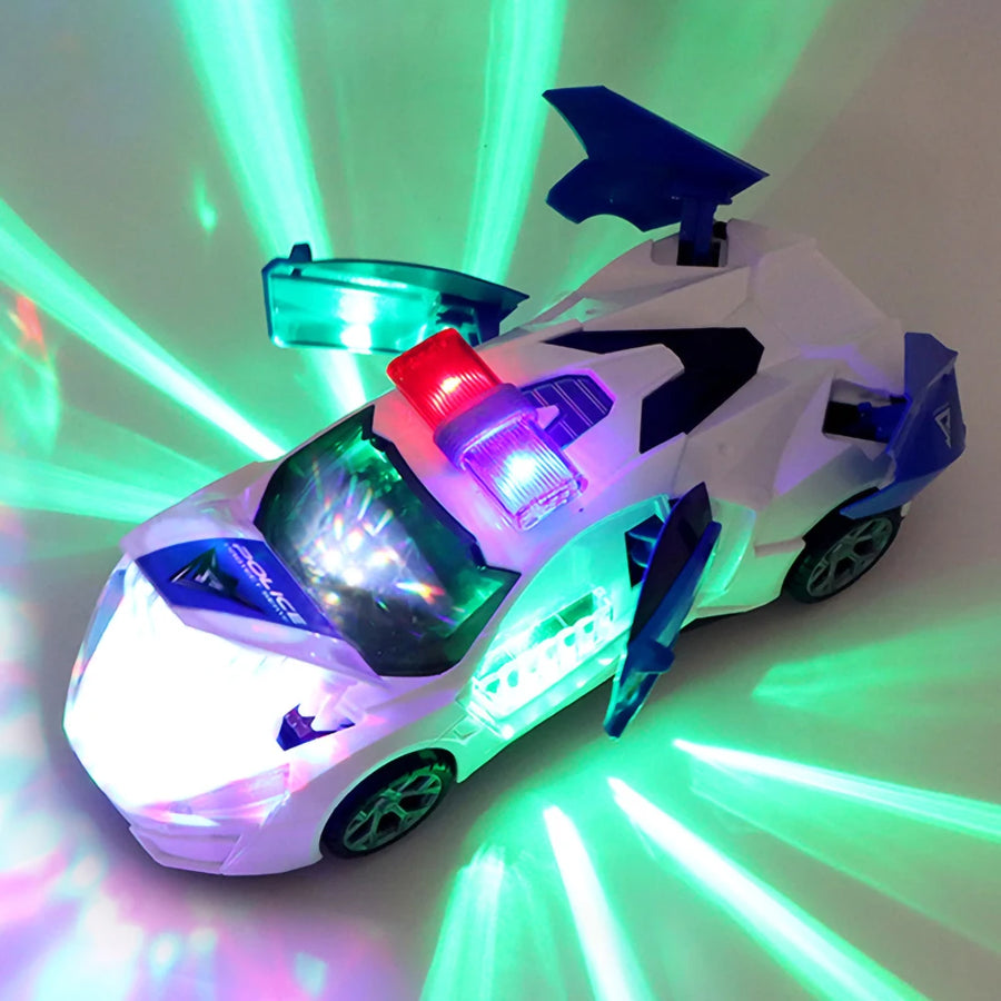 Electric Dancing Deformation Rotating Universal Police Toy Car Child Kid Girl Car Christmas Birthday Gift