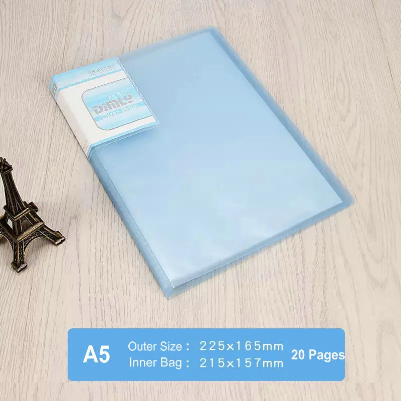 Office Document Organizer Folder A5 Display Book Transparent PVC Bag Document Storage B5 Paper Folder For Documents