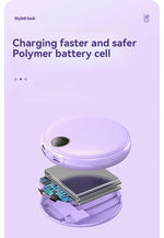 20000mAh Mini Powerbank Portable Round Self-wired  Fast Charging High Capacity Digital Display Power Bank For Iphone Xiaomi