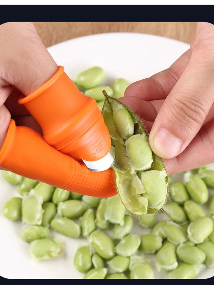 Finger Protector Silicone Thumb Knife Protector Gears Cutting Vegetable Harvesting Knife Pinching Plant Blade Scissors Gloves