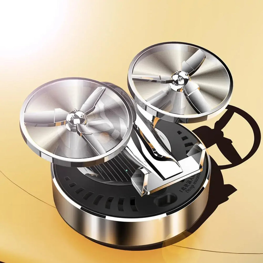 Solar Powered Rotation Helicopter Solar Aromatherapy Car Air Freshener Alloy Fragrance Auto Aroma Diffuser Interior Accessories