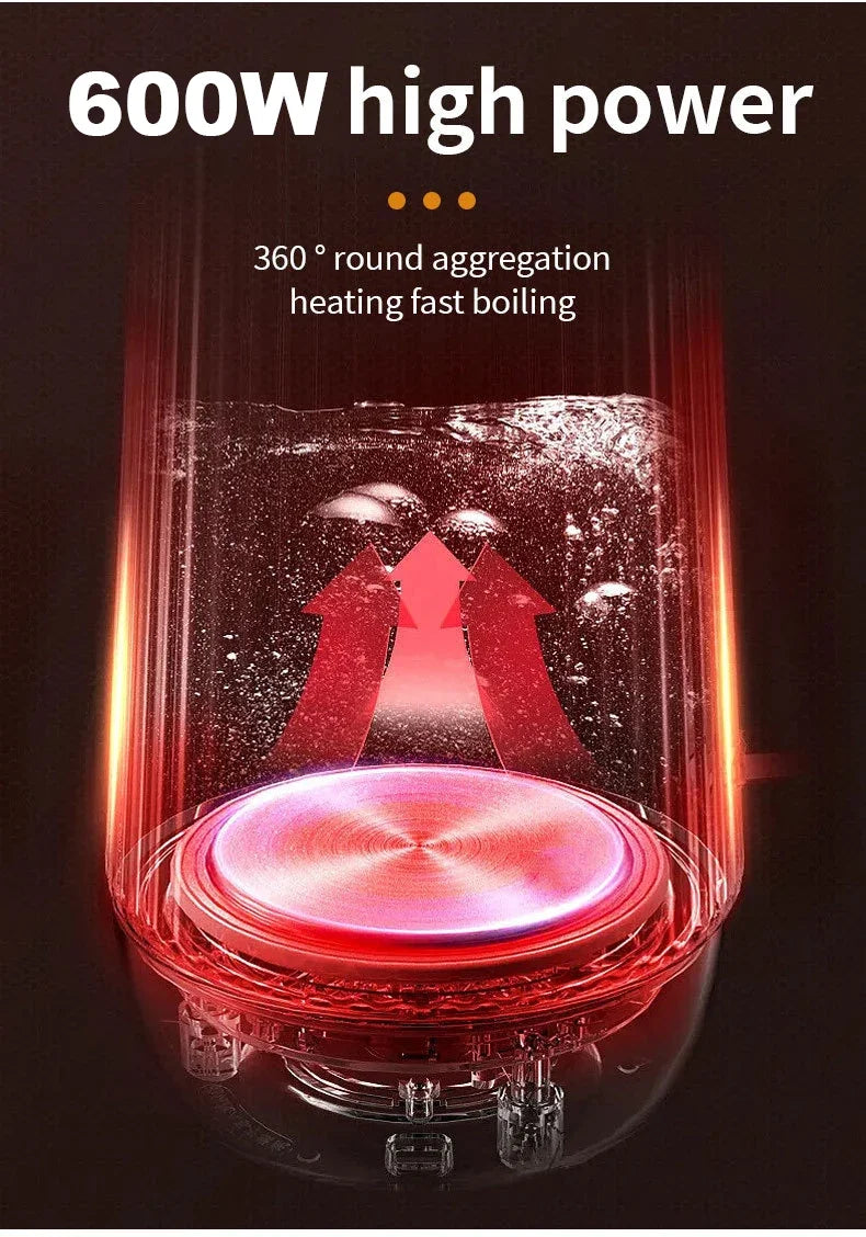 500ML Portable Travel Electric Kettle Tea Coffee Stainless Steel Water Boiler Pot For  Hotel Family Travel kitchen Smart kettle