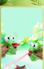 Pinch Frog Dinosaur Sticking Tongue Out Toys Funny Sensory Stress Relief Fidget Toys Cat Toys School Gifts for Kids Children