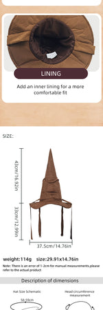 Halloween Witch Hat Cosplay Costume Hat Props Anime Game Film and Television Surrounding Branch School Magic Tree Hat