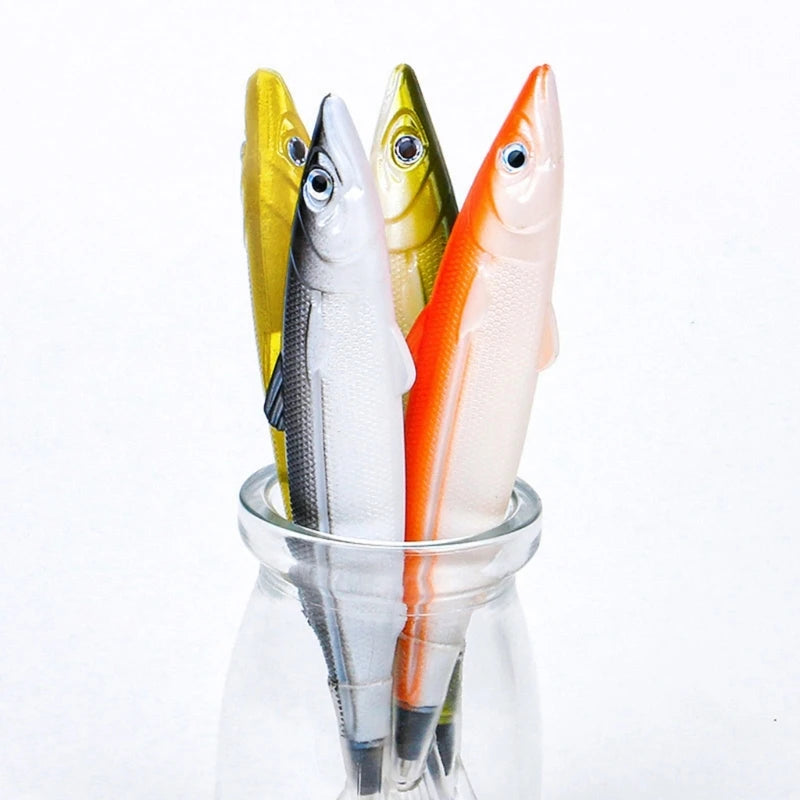 Pack of 6 Fish Pen Ballpoint Pens Novelty Fishing Pen 0.5mm Decor Party Dropsale