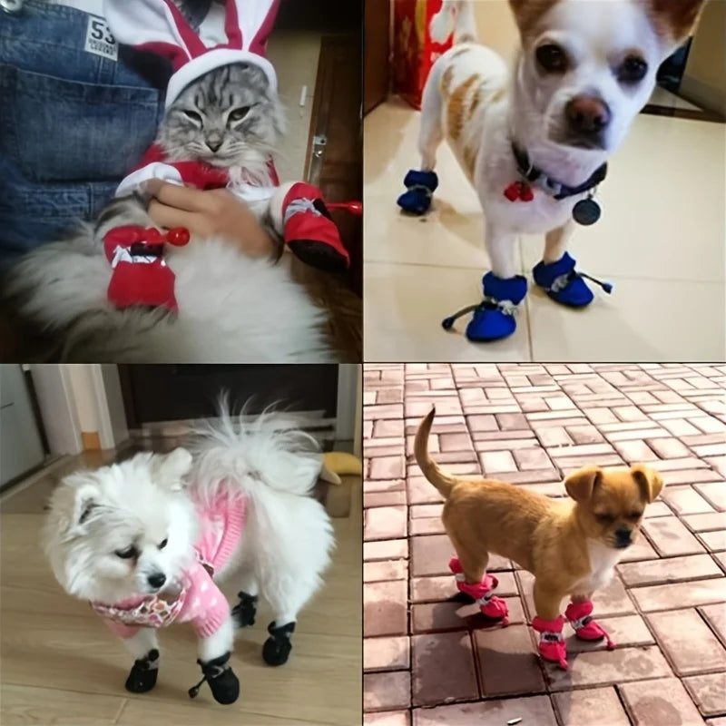 [Waterproof Soft Bottom Dog Boots] Pet Dog Shoes Puppy Outdoor Soft Bottom for Cat Chihuahua Rain Boots Waterproof Boots Perros