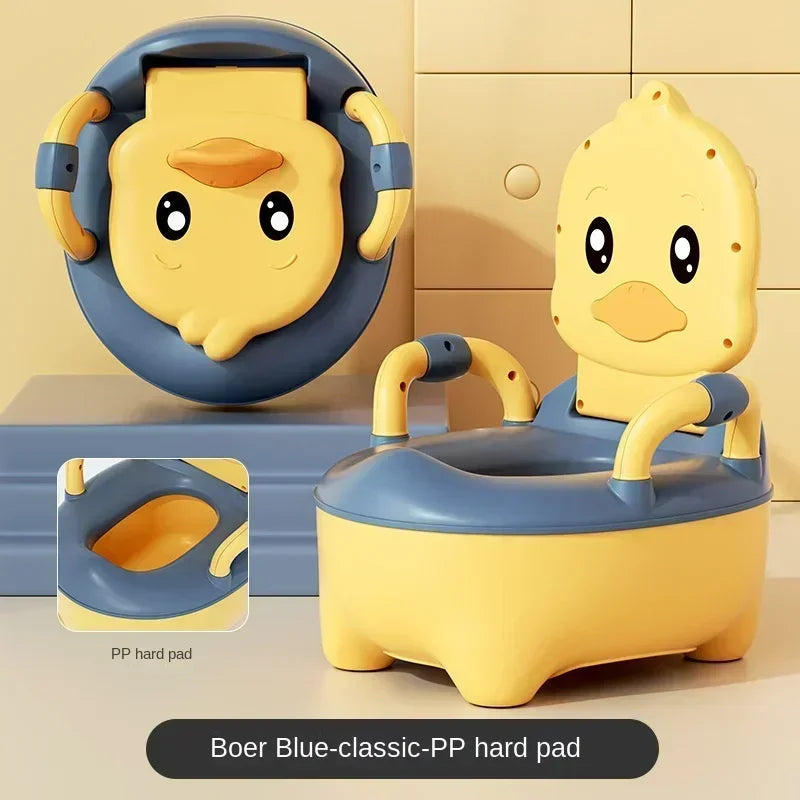 Potty Training Toilet for Kids Household Cute Cartoon Duck Soft Hard Cushion Clamshell Waist Guard Toilet Baby Toilet Supplies