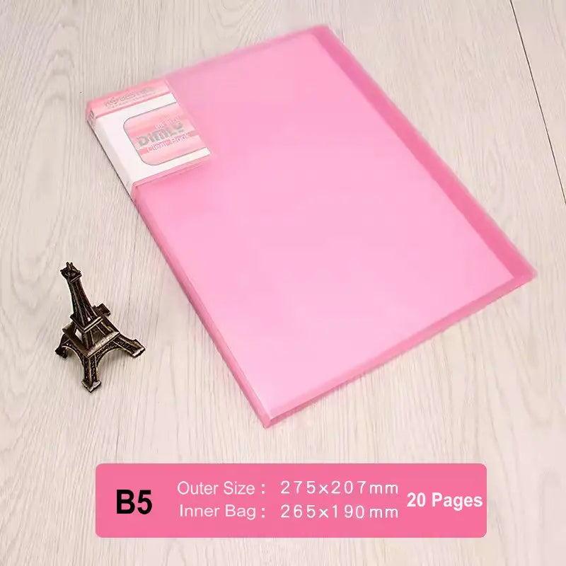 Office Document Organizer Folder A5 Display Book Transparent PVC Bag Document Storage B5 Paper Folder For Documents