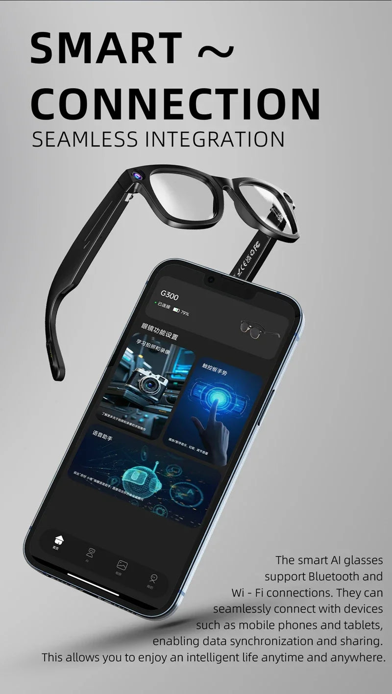 VIVO G300 Smart AI Glasses 1200W pixel AI Shooting Camera HD Photo Video Voice Call Translation Waterproof Bluetooth ChatGPT NEW