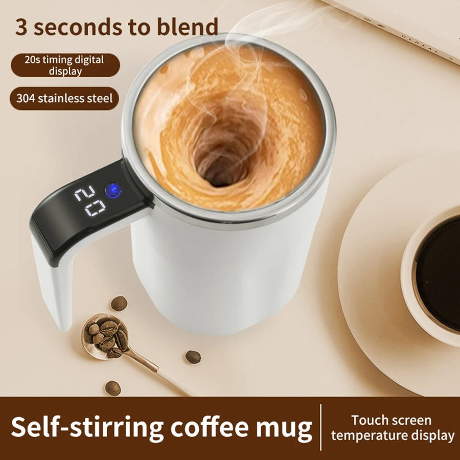 380ML Coffee Cups Electric Automatic Stirring Mug Rechargeable 304 Stainless Steel Mixer Drinkware Touch Magnetic Tea Cup Gifts