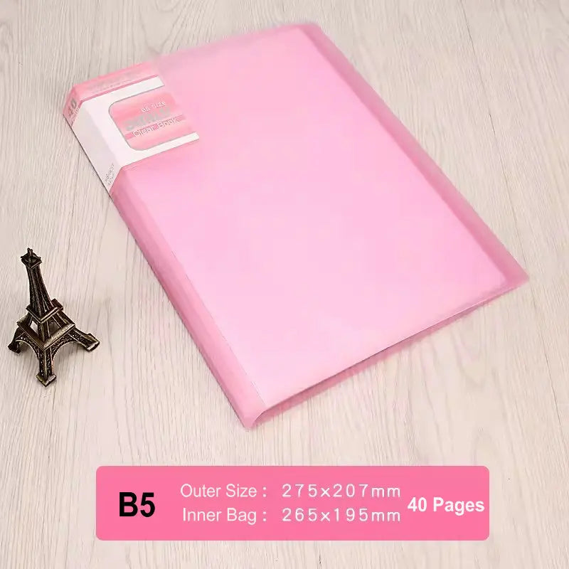 Office Document Organizer Folder A5 Display Book Transparent PVC Bag Document Storage B5 Paper Folder For Documents