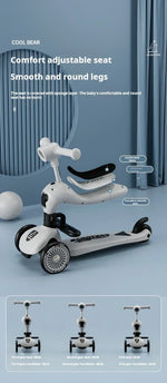 Scooter Voor Kinderen Vouwen 3 Wiel Skateboard Driewieler Baby Draagbare Kinderwagen Hoverboard Speelt Muziek Balans Multimodaal