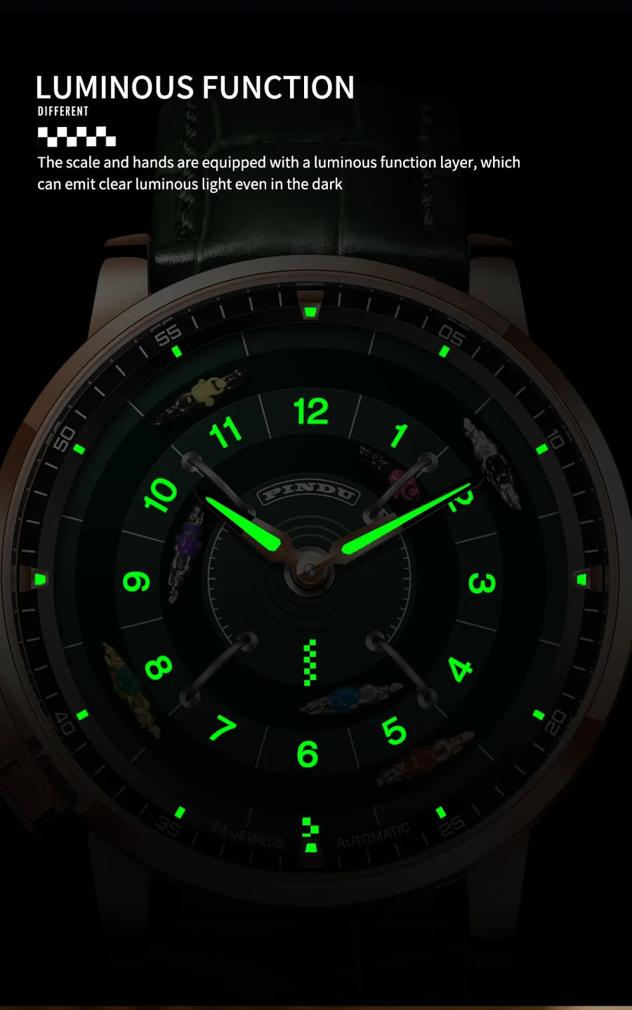 Pindu Horse Gambling Series Men's Full Automatic Mechanical Watch European Racing Roulette Entertainment Design Party Watch