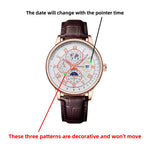 2024 Men Watch Fashion Top Luxury Sport Men's Wristwatch Waterproof Luminous Leather Date Quartz Watches Man clock
