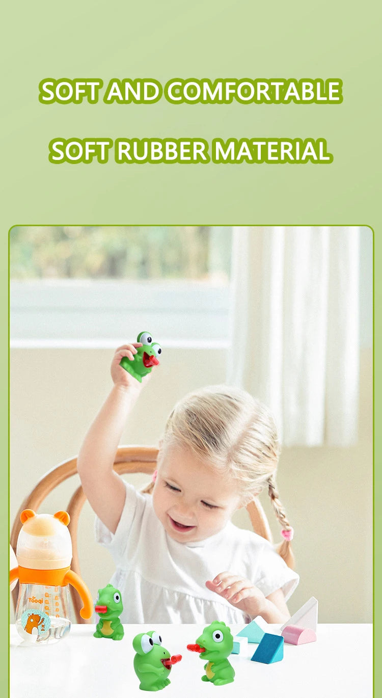 Pinch Frog Dinosaur Sticking Tongue Out Toys Funny Sensory Stress Relief Fidget Toys Cat Toys School Gifts for Kids Children