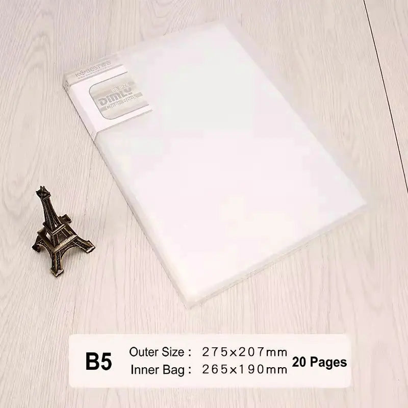 Office Document Organizer Folder A5 Display Book Transparent PVC Bag Document Storage B5 Paper Folder For Documents