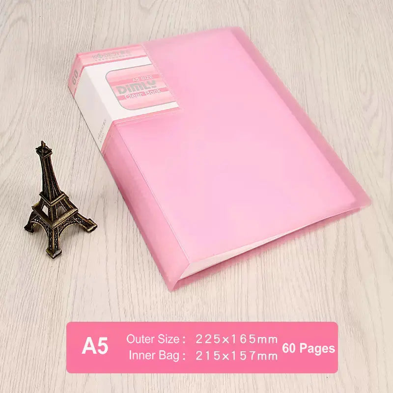 Office Document Organizer Folder A5 Display Book Transparent PVC Bag Document Storage B5 Paper Folder For Documents