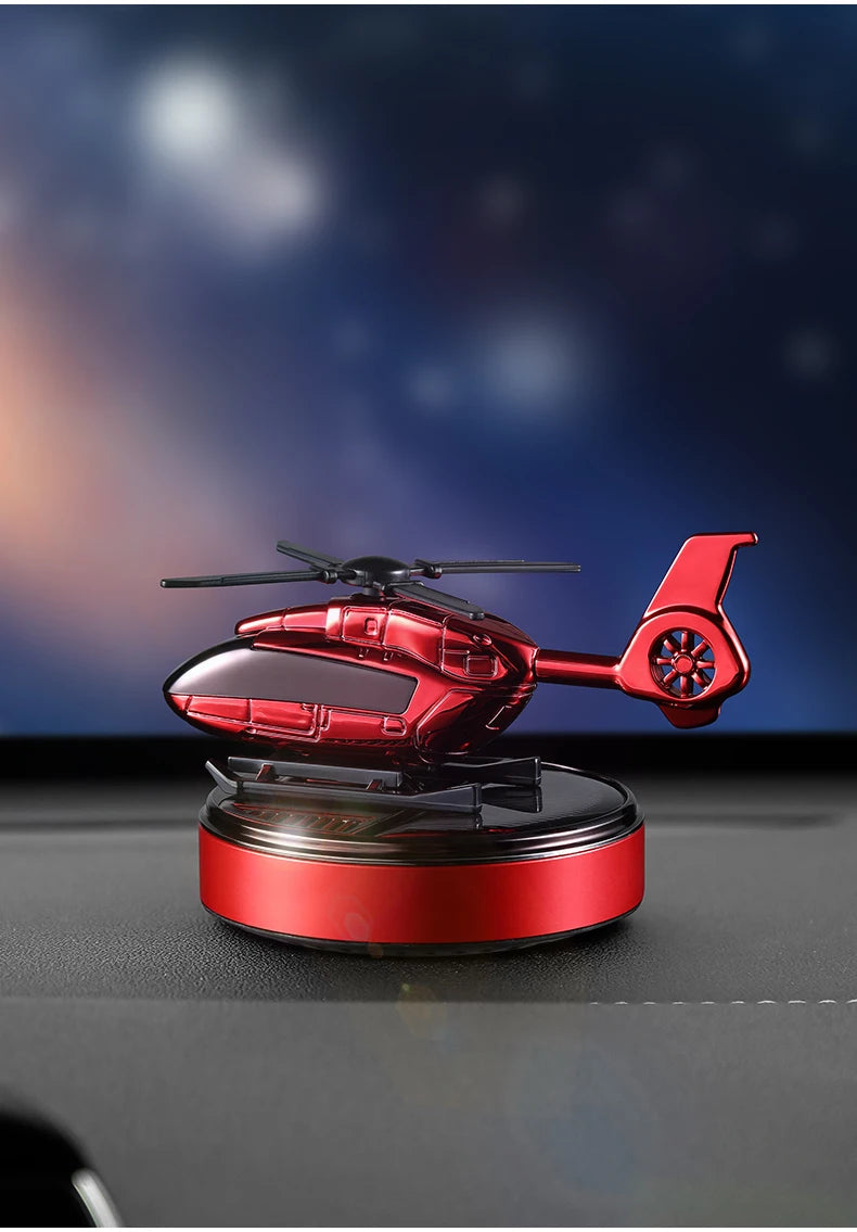 Car Solar Powered Rotation Helicopter Airplane Air Freshener Solar Helicopter Interior Perfume Trim Diffuser Rotary Aromatherapy