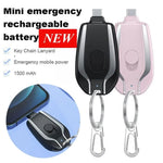 Mini Keychain Portable Charger 1500mAh Power Bank Ultra-Compact Battery Pack for Android IPhone Micro External Battery