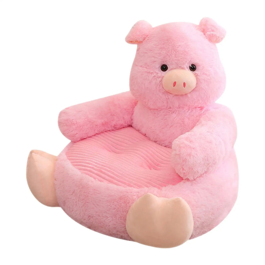 Children Sofa Seat Cartoon Lazy Sofa Decoration Animal Shaped Seat Cushion Plush Support Seat for Play Room Bedroom Living Room