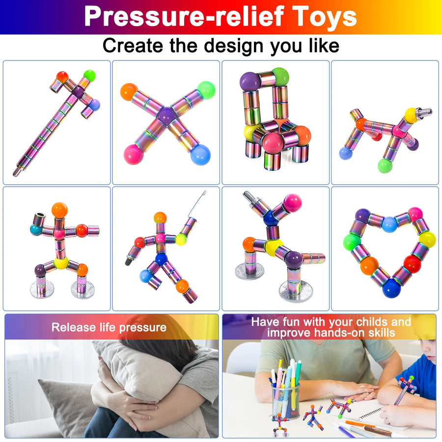Fidget Pen Magnetic Toys Multifunctional Gift Deformable Decompression Magnet Writing Pen Eliminate Pressure Pen