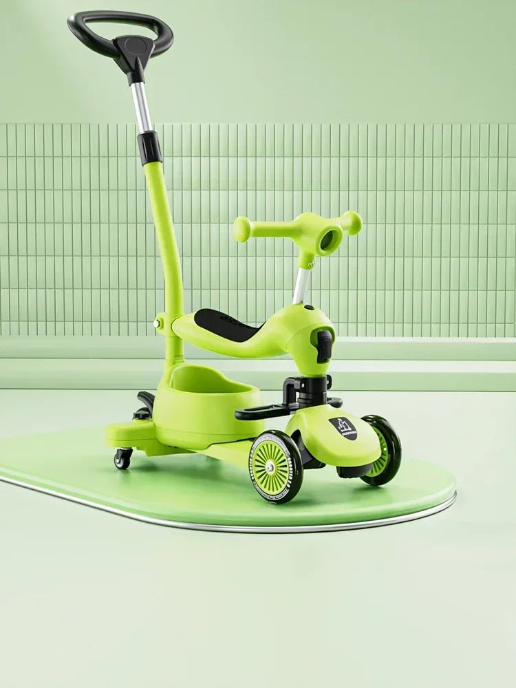 Scooter Voor Kinderen Vouwen 3 Wiel Skateboard Driewieler Baby Draagbare Kinderwagen Hoverboard Speelt Muziek Balans Multimodaal