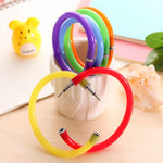 1PC Random Color Creative Bangle Bracelet Bending Circle Ballpoint Pen Wristband Gel Pen Student Gift Stationery Writing Tools