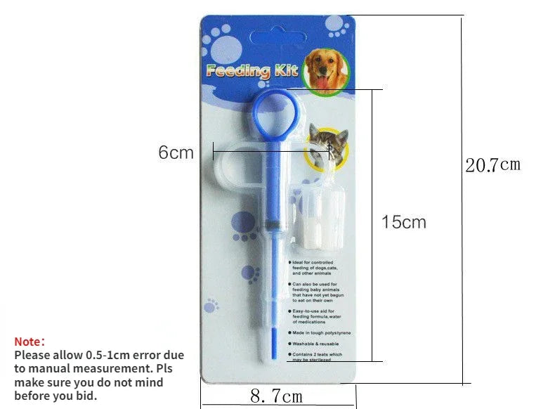 Pet Pills Applicator Cats Dogs Syringe Medicine Feeder Insect Repellent Supplies Can Clip Pills Cats and Dogs Pet Water Feeder