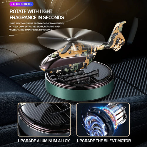 Car Solar Powered Rotation Helicopter Airplane Air Freshener Solar Helicopter Interior Perfume Trim Diffuser Rotary Aromatherapy