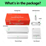 Inkless A4 Portable Thermal Printer Supports A40 Thermal Paper Bluetooth Wireless Mobile Travel Printers for Car & Office Use