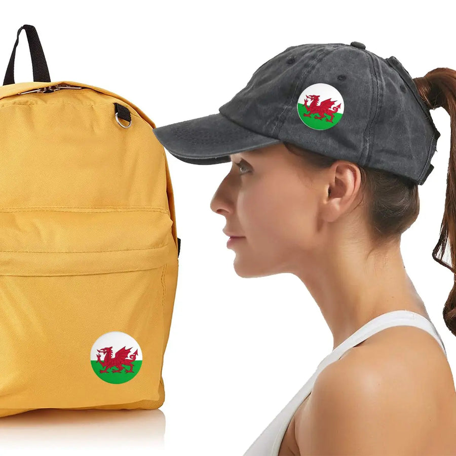 Flag Of Wales Pin Back Buttons for Bags Customizable Welsh Dragon Badges Brooches Pinback