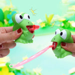 Pinch Frog Dinosaur Sticking Tongue Out Toys Funny Sensory Stress Relief Fidget Toys Cat Toys School Gifts for Kids Children