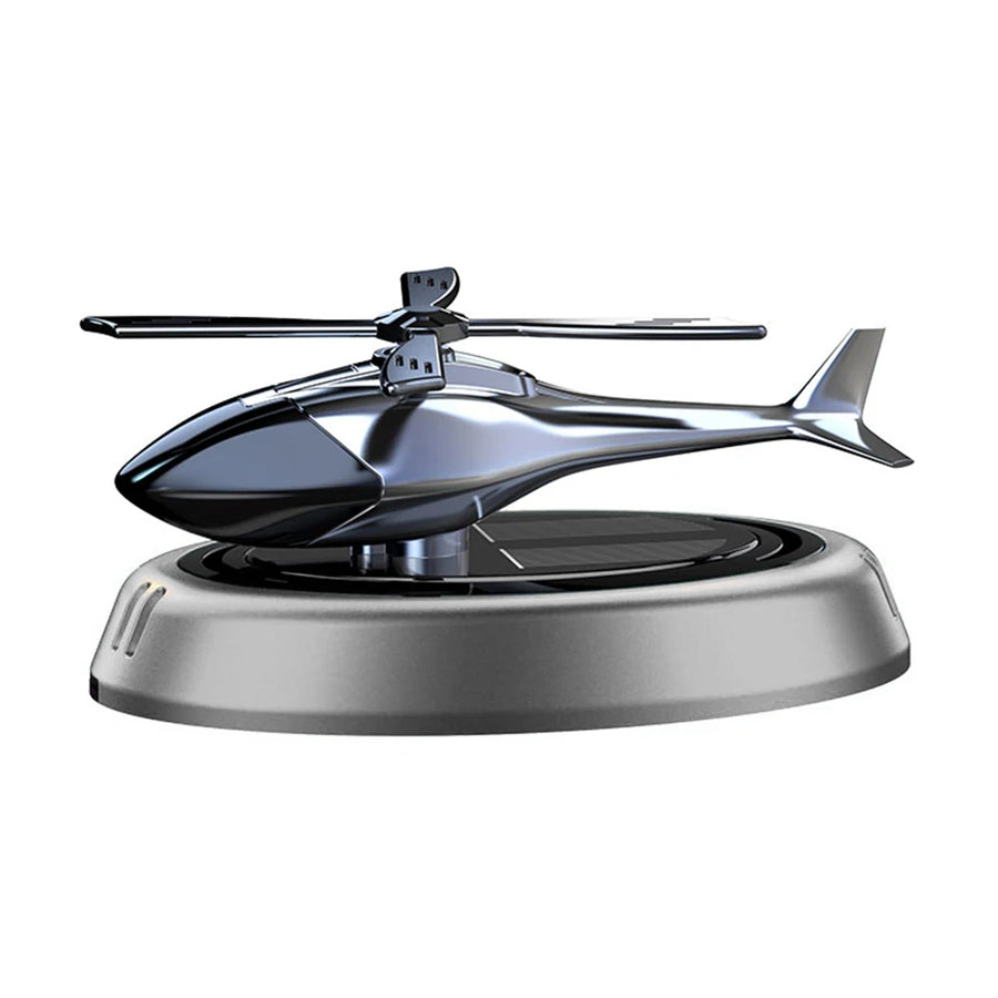 Solar Rotating Helicopter Solar Aromatherapy Car Air Freshener Alloy+ABS Wooden Aromatherapy Car Aromatherapy