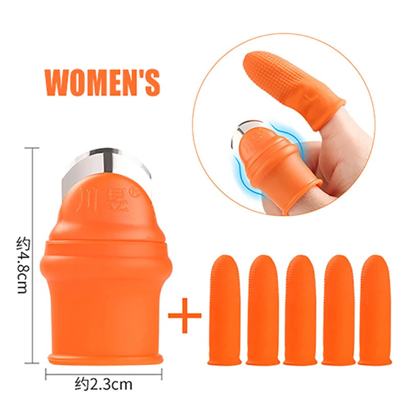 Finger Protector Silicone Thumb Knife Protector Gears Cutting Vegetable Harvesting Knife Pinching Plant Blade Scissors Gloves