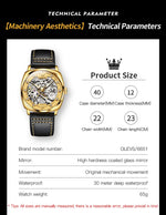 OLEVS 6651 Top Brand Men Watches Fashion Dress Automatic Mechanical Wristwatch Wateproof Luminous Hollow Flywheel Watch for man